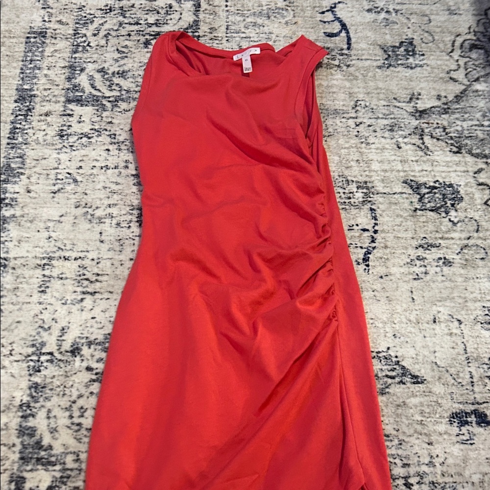 Leith Asymmetrical Red Dress